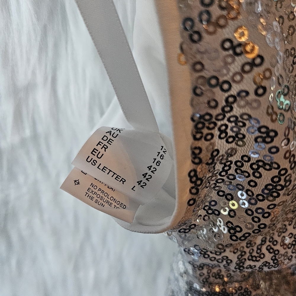 Kate Kasin Silver Empire Sequin Maxi Dress - Picture 14 of 15